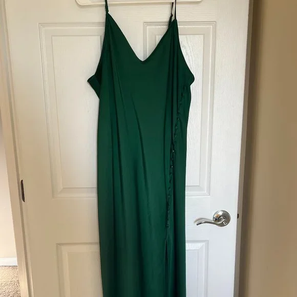 Banana Republic Green Midi Slip Dress in size 16 - Picture 2 of 12